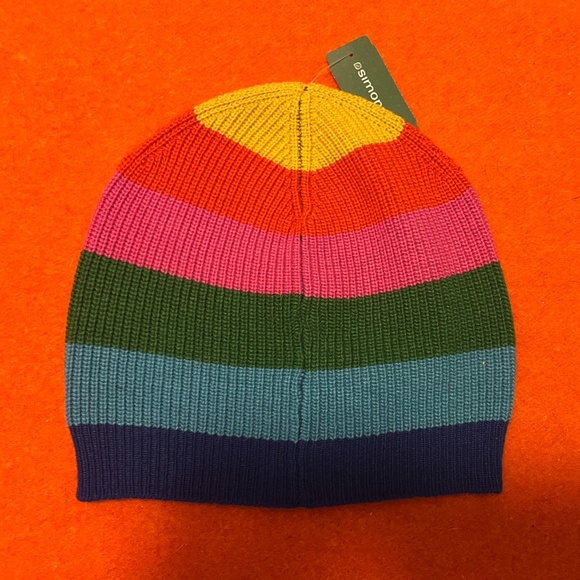 United Colors of Benetton unisex wool and cashmere striped hat tuque NWT - Picture 2 of 6